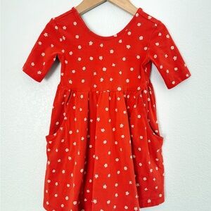 Red Floral Kids Skater Dress